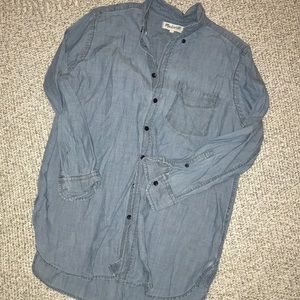Madewell denim button up top